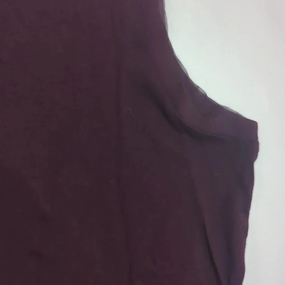 LOFT Ruffle Neck sleeveless Blouse, Color Maroon Size M - Picture 10 of 13